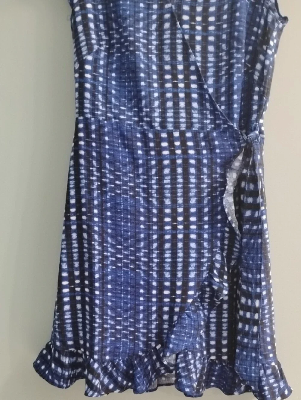 NWT LOFT Navy & White Printed Tie-Waist Midi Dress Size 0 - Picture 4 of 5